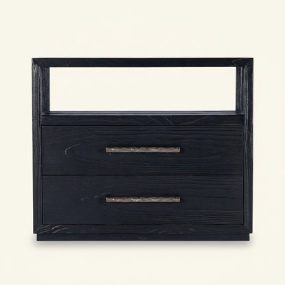 LINVILLE FALLS SHOU SUGI BAN TWO DRAWER NIGHTSTAND