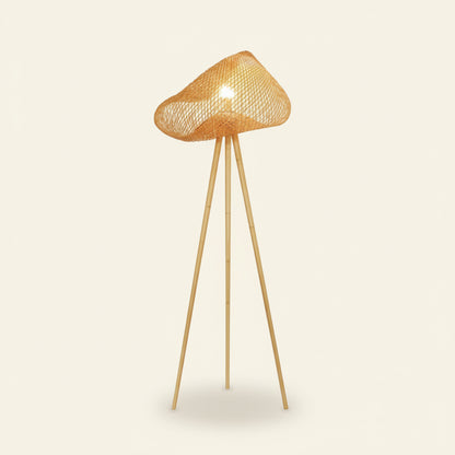LIPS WOVEN BAMBOO FLOOR LAMP | NATURAL