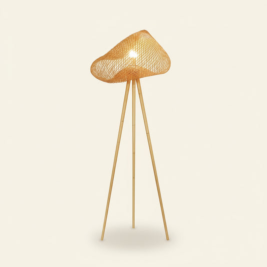 LIPS WOVEN BAMBOO FLOOR LAMP | NATURAL