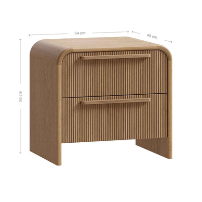 FLYNN (BED)SIDE TABLE | 2-DRAWER | NATURAL OAK