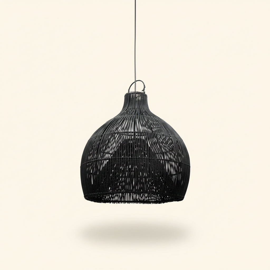 LOBSTER TRAP PENDANT / BLACK RATTAN