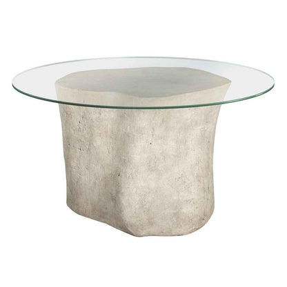 LOG ROMAN STONE 60" ROUND DINING TABLE