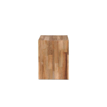 LOGAN MOSAIC SIDE TABLE | 4 WHEELS | RECLAIMED TEAK | NATURAL