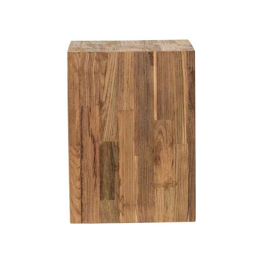 LOGAN MOSAIC SIDE TABLE | 4 WHEELS | RECLAIMED TEAK | NATURAL