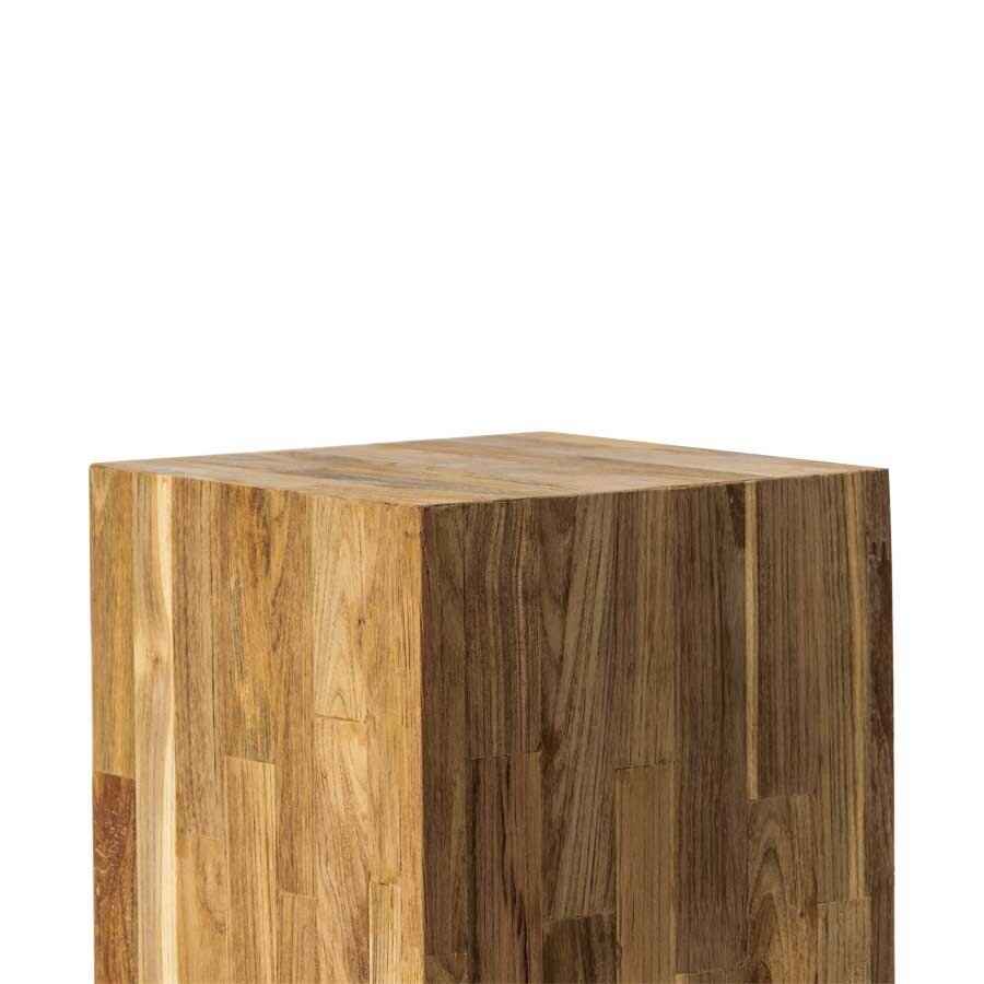LOGAN MOSAIC SIDE TABLE | 4 WHEELS | RECLAIMED TEAK | NATURAL