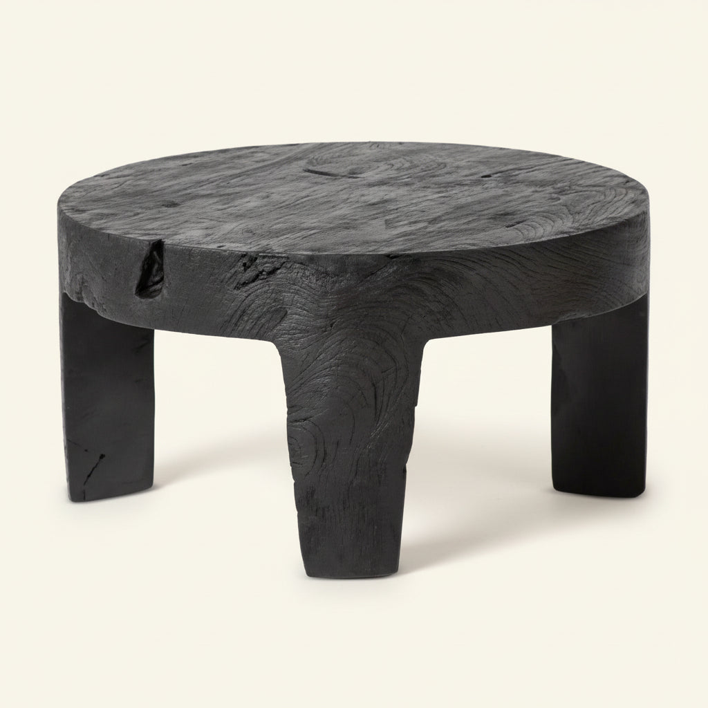 LOGAN ROUND SIDE TABLE / BLACK