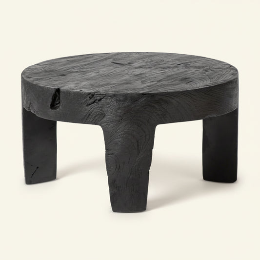 LOGAN ROUND SIDE TABLE / BLACK