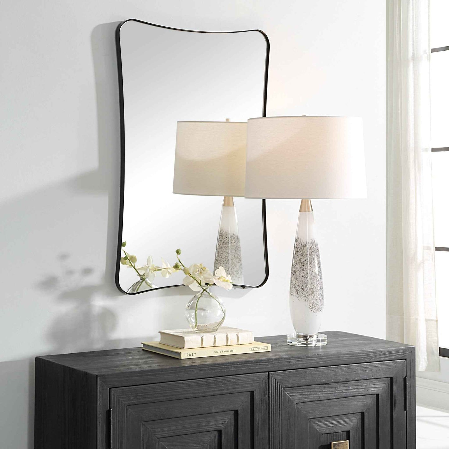 LOUDON BLACK VANITY MIRROR