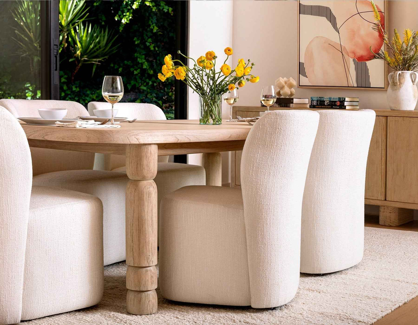 LOUISA LIGHT NATURAL WOOD DINING TABLE
