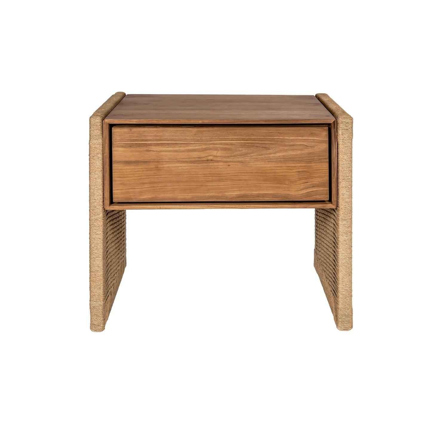 LUCAS (BED)SIDE TABLE | ROPE + RECLAIMED TEAK