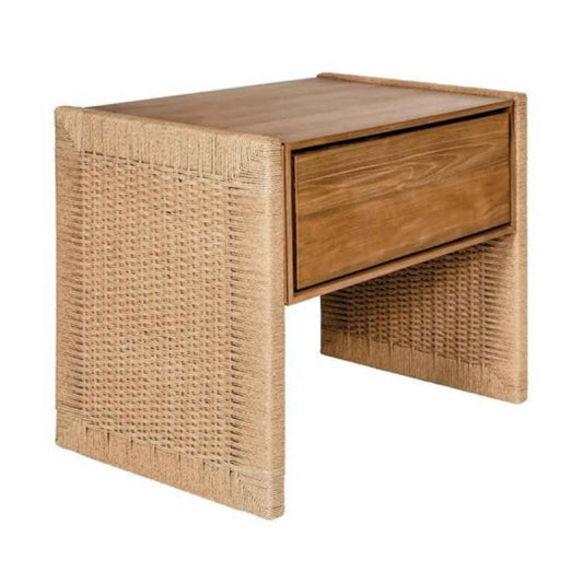 LUCAS (BED)SIDE TABLE | ROPE + RECLAIMED TEAK