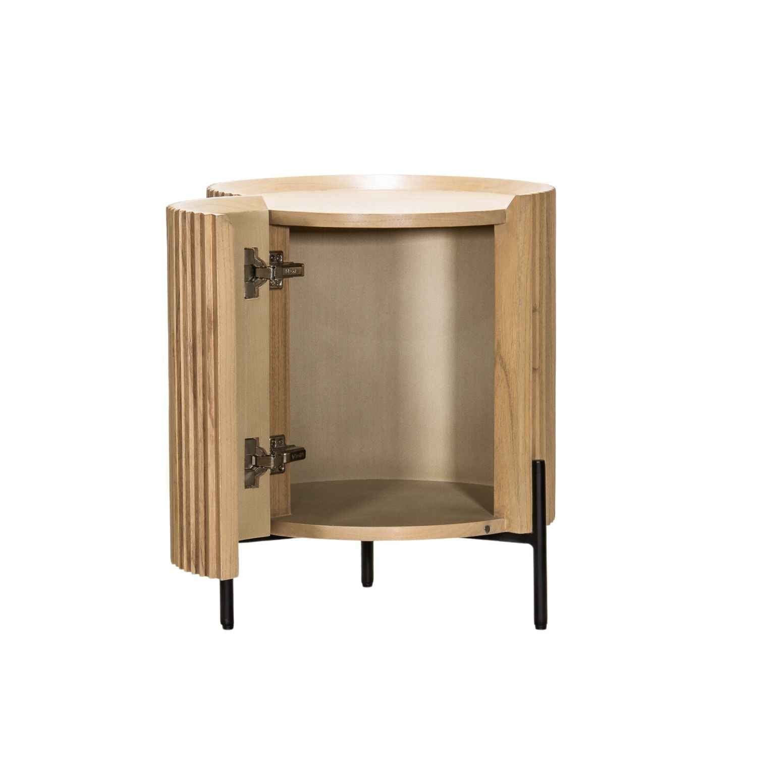 MAJA (BED)SIDE TABLE | 1-DOOR + 2-SHELVES | NATURAL