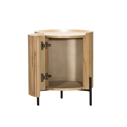 MAJA (BED)SIDE TABLE | 1-DOOR + 2-SHELVES | NATURAL