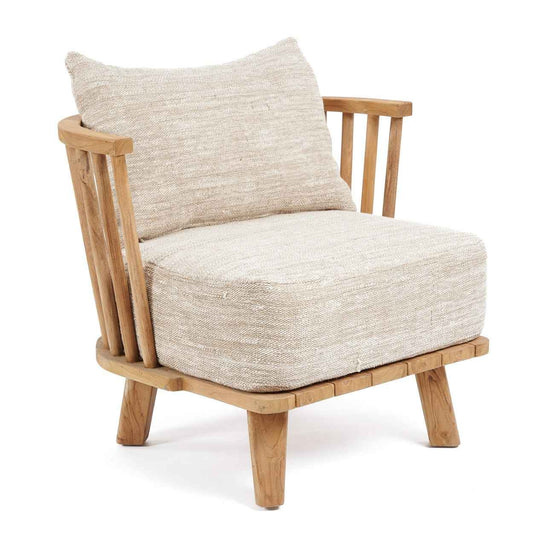 MALAWI ONE-SEATER SOFA CHAIR | BEIGE | RECLAIMED TEAK | IN-OUTDOORS