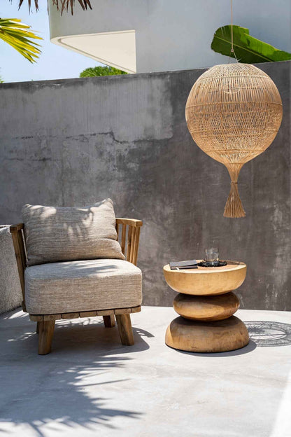 MALAWI ONE-SEATER SOFA CHAIR | BEIGE | RECLAIMED TEAK | IN-OUTDOORS