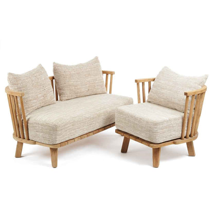 MALAWI ONE-SEATER SOFA CHAIR | BEIGE | RECLAIMED TEAK | IN-OUTDOORS
