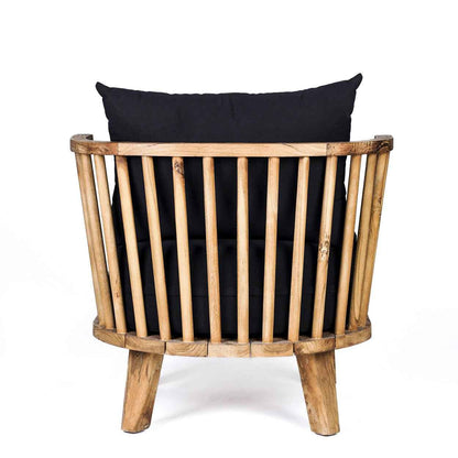 MALAWI ONE-SEATER SOFA CHAIR | BLACK | RECLAIMED TEAK | IN-OUTDOORS