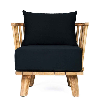 MALAWI ONE-SEATER SOFA CHAIR | BLACK | RECLAIMED TEAK | IN-OUTDOORS