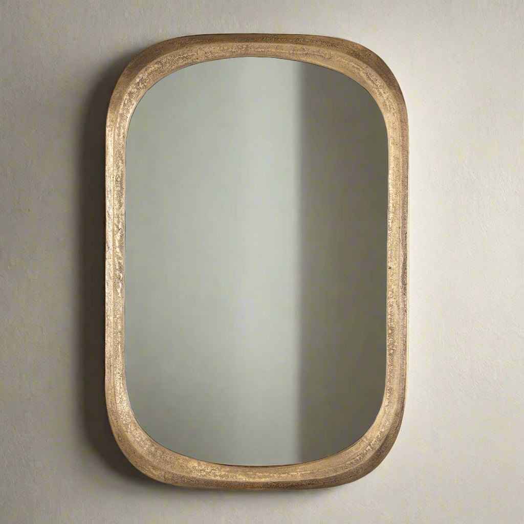 MALONE CAST ALUMINUM BRASS MIRROR