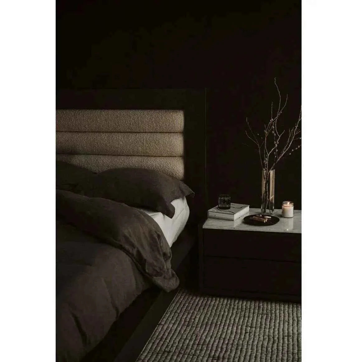 MASON ACACIA WOOD + MARBLE TOP NIGHTSTAND