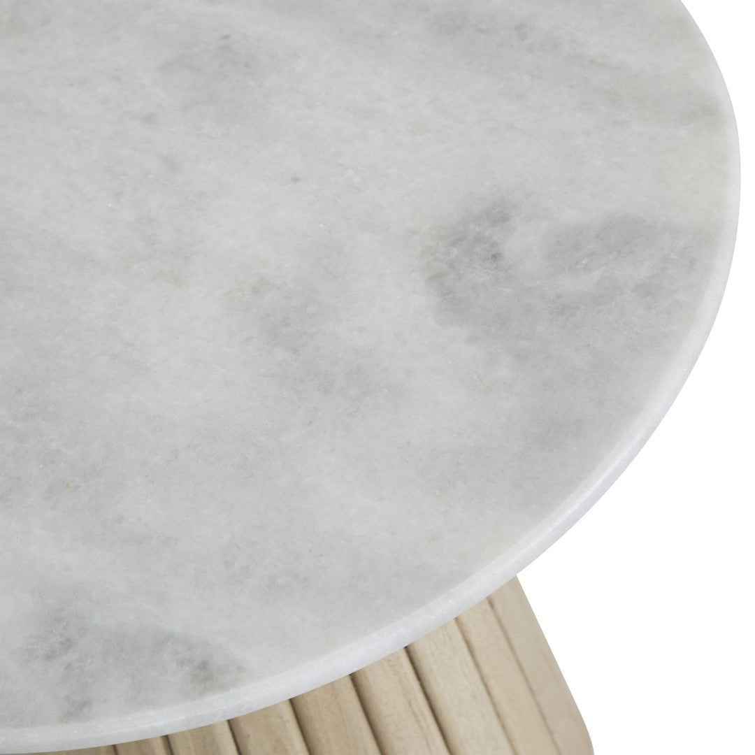 MELROSE SIDE TABLE | ACACIA BASE + MARBLE TOP
