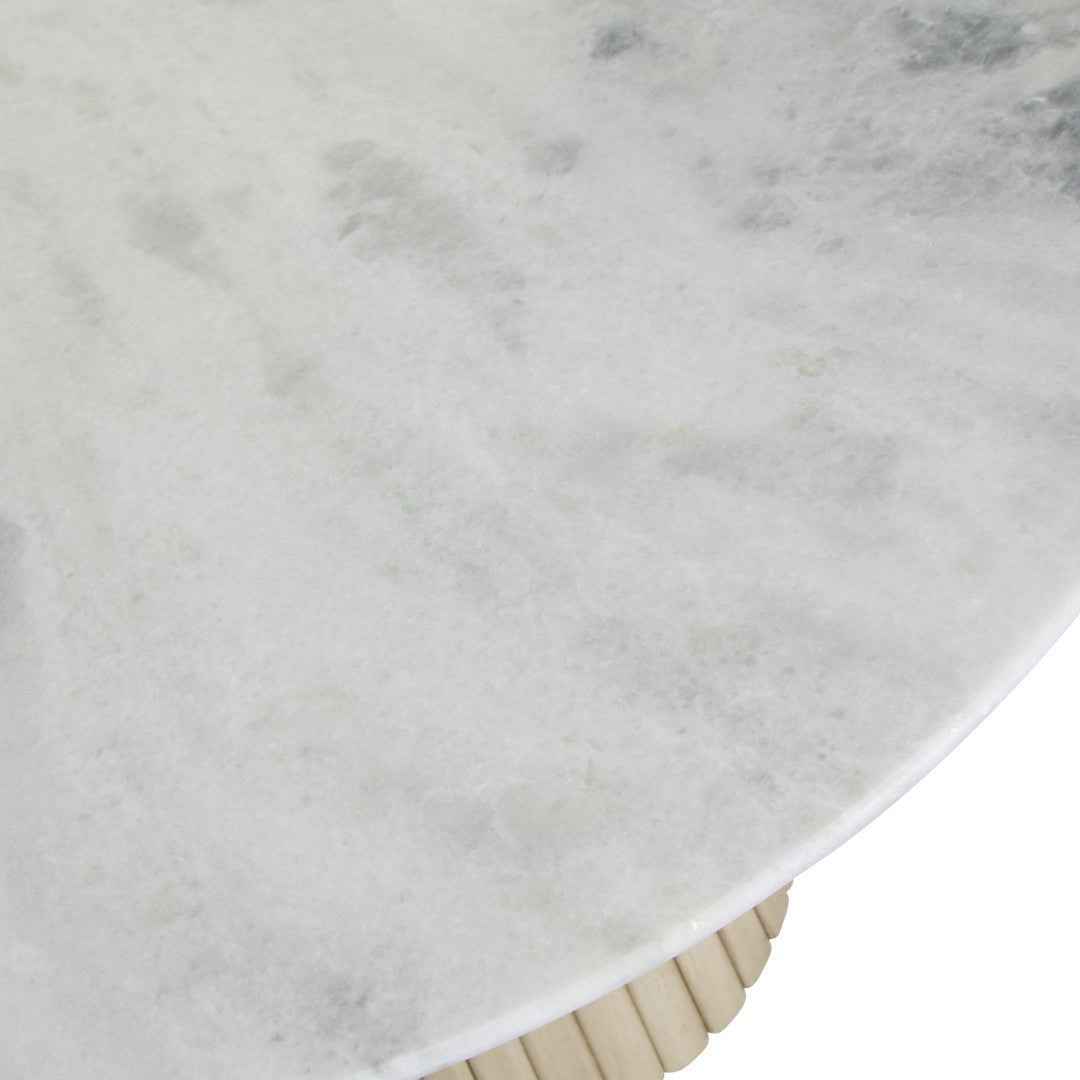 MELROSE SIDE TABLE | ACACIA BASE + MARBLE TOP