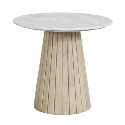 MELROSE SIDE TABLE | ACACIA BASE + MARBLE TOP