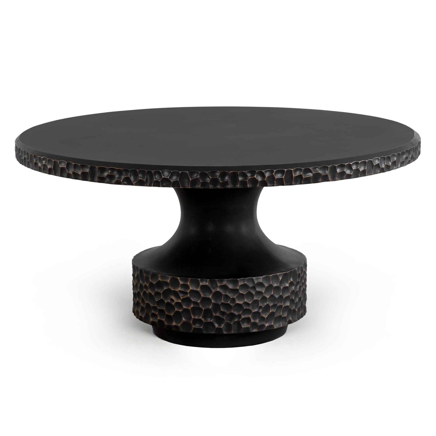 MERSIN 59"RD BLACK CONCRETE DINING TABLE