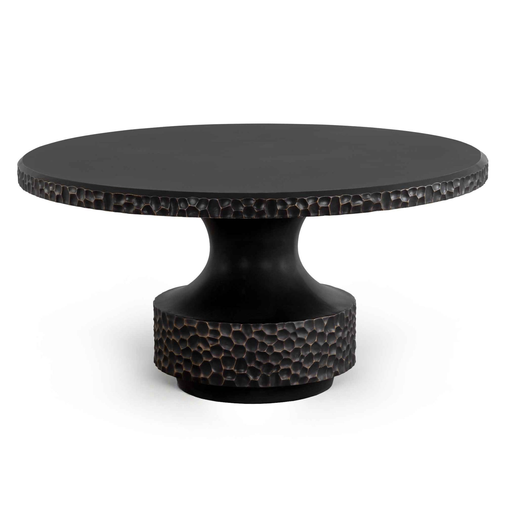 MERSIN 59"RD BLACK CONCRETE DINING TABLE