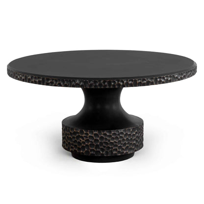 MERSIN 59"RD BLACK CONCRETE DINING TABLE