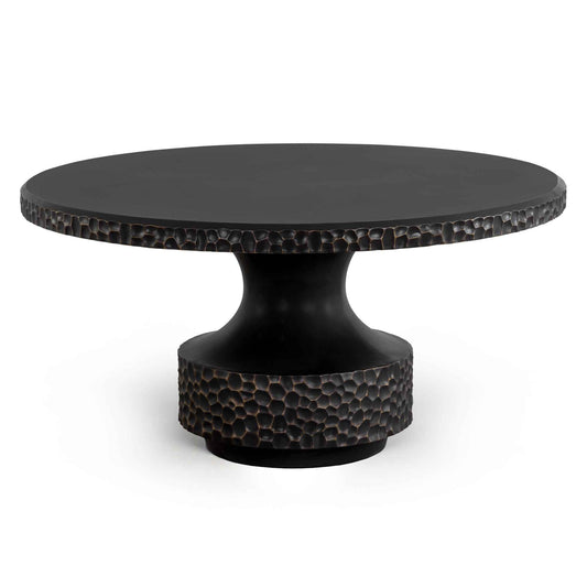 MERSIN 59"RD BLACK CONCRETE DINING TABLE