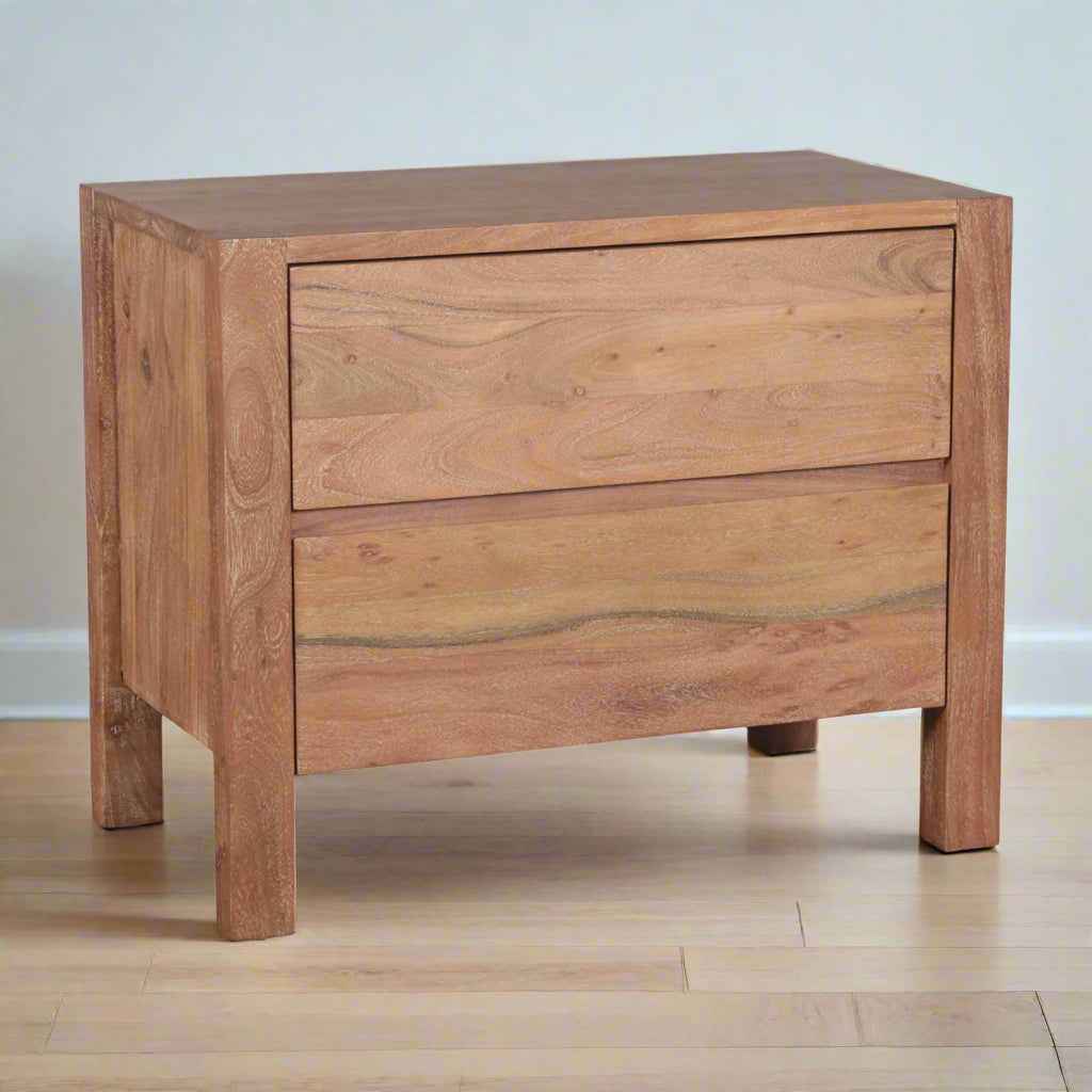MESA BRUSHED ACACIA WOOD NIGHTSTAND