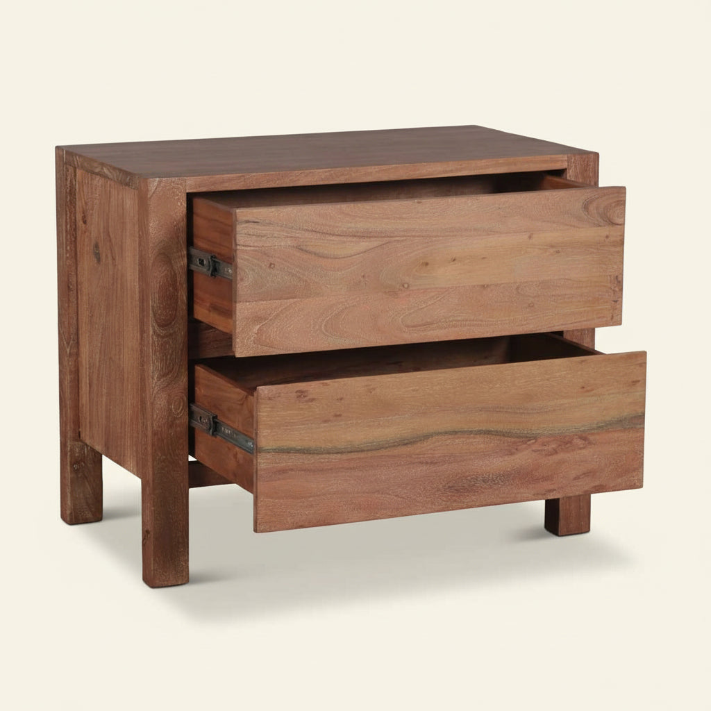 MESA BRUSHED ACACIA WOOD NIGHTSTAND