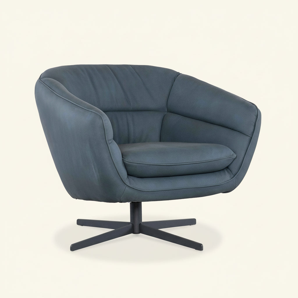 MINA LEATHER UPHOLSTERY SWIVEL CHAIR
