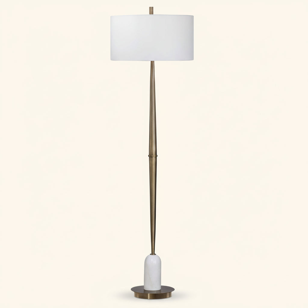 MINETTE BRASS + MARBLE FLOOR LAMP