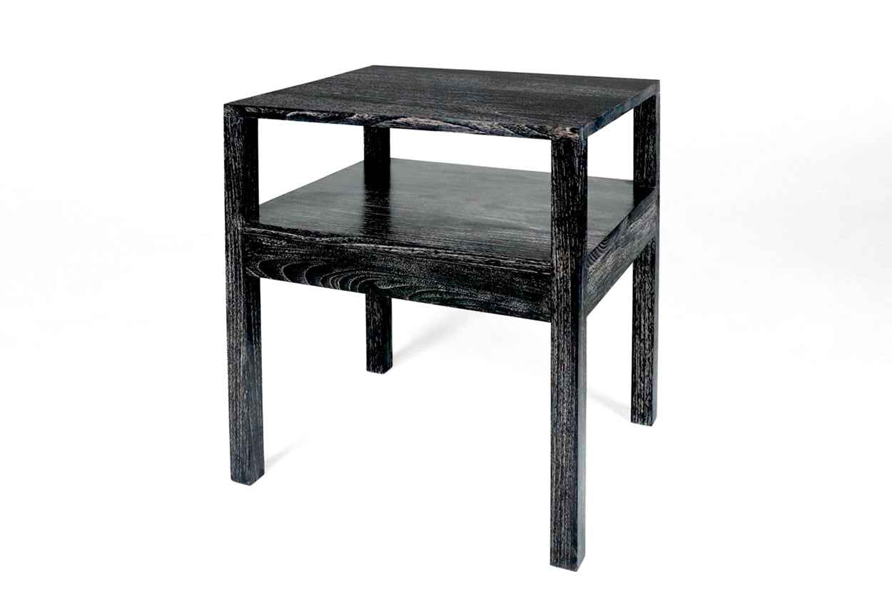 Minimalist Bedside Table - Black Cerused