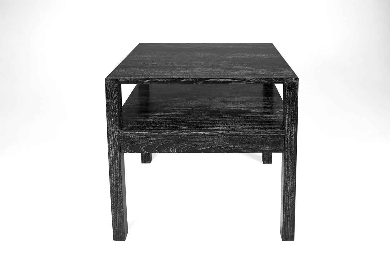 Minimalist Bedside Table - Black Cerused