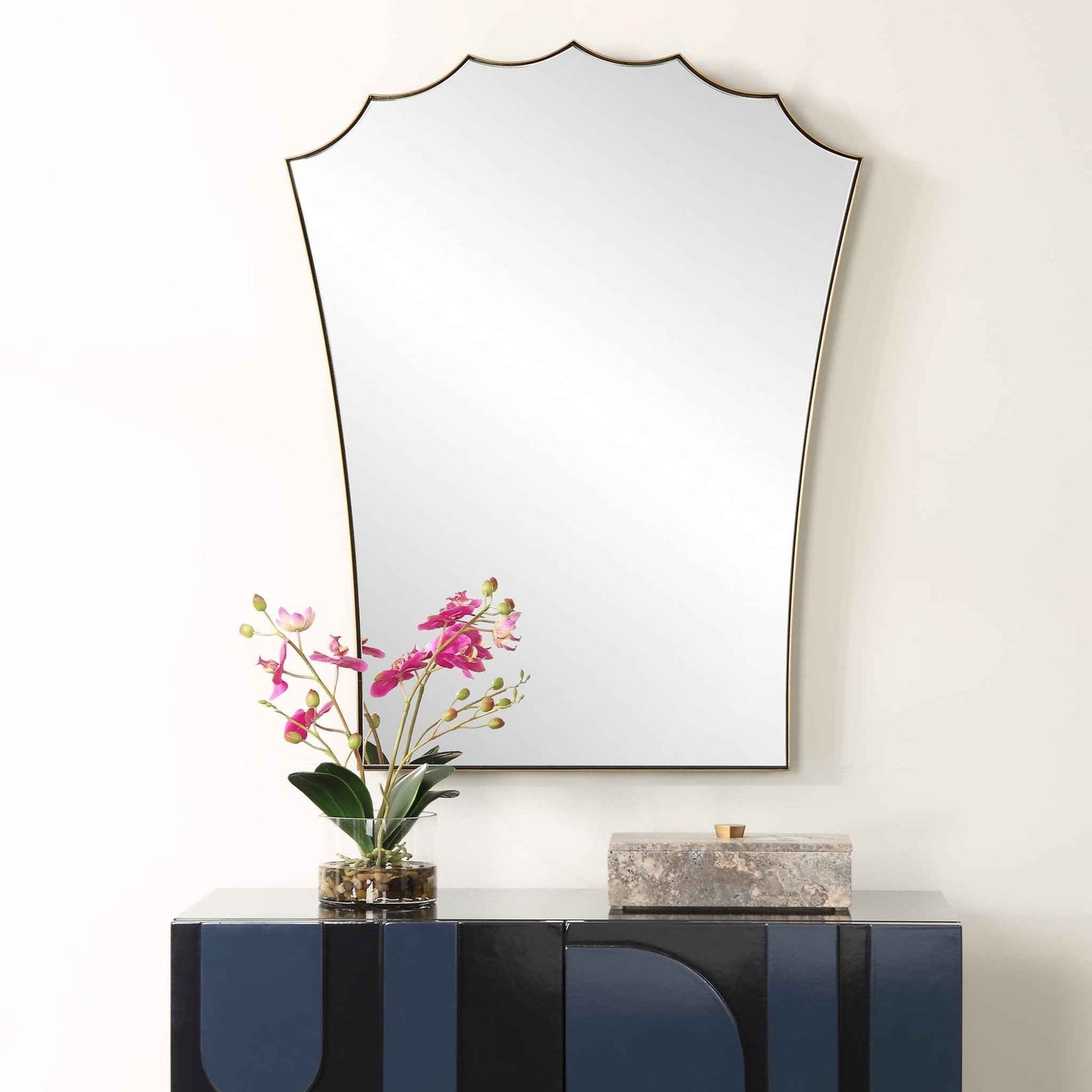 MONARCH SCALLOPED ARCHED VANITY MIRROR