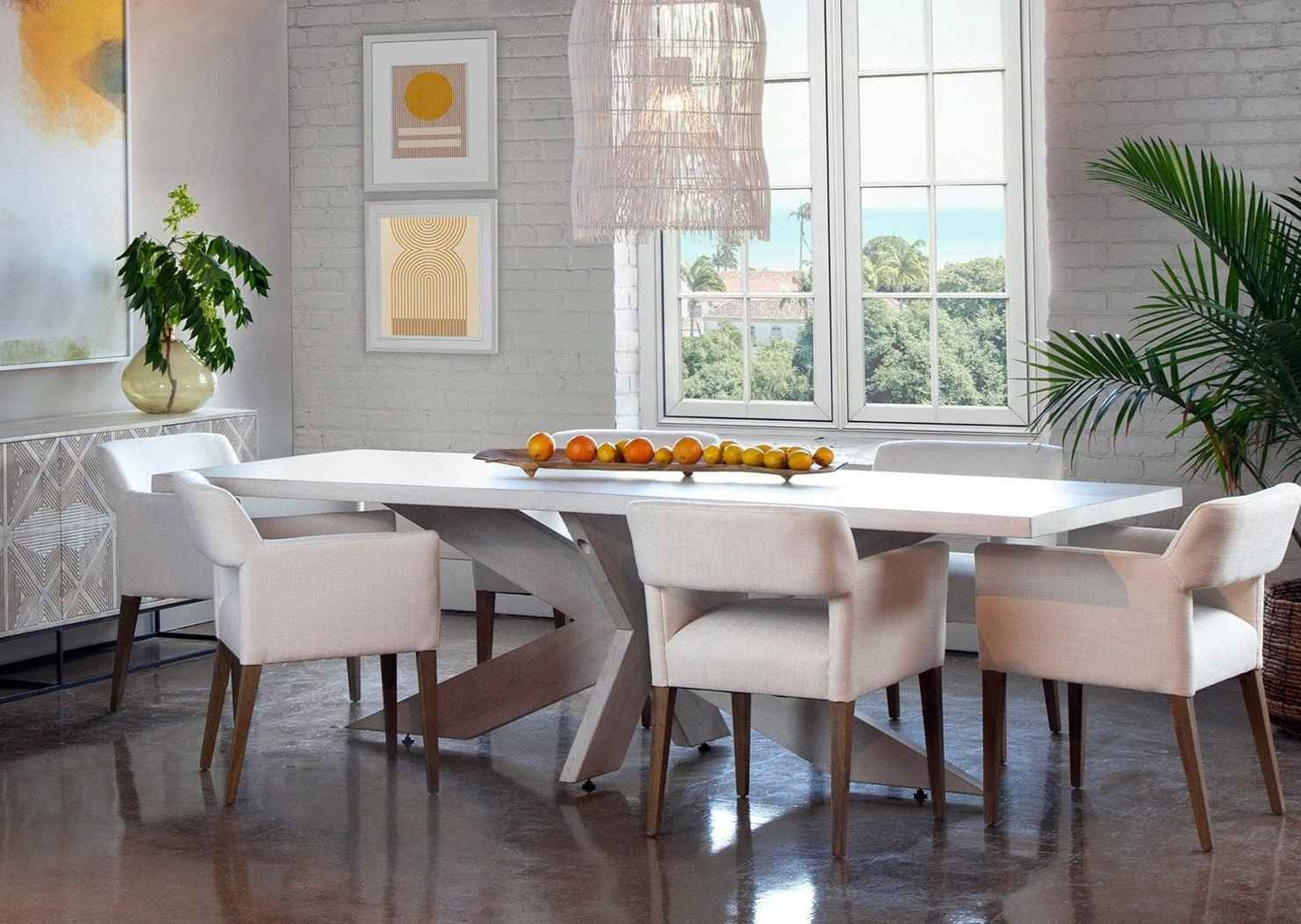 NANTES ANTIQUE WHITE-WASH DINING TABLE