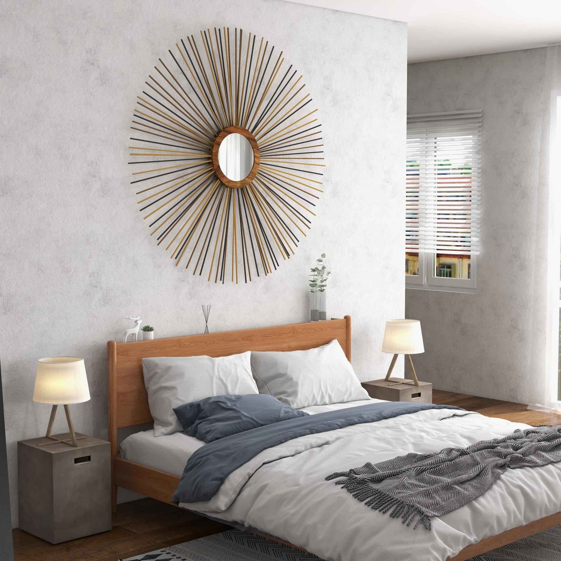 NATURALS SOLID CHAMCHA STICK FIREWORK MIRROR WITH FRAME