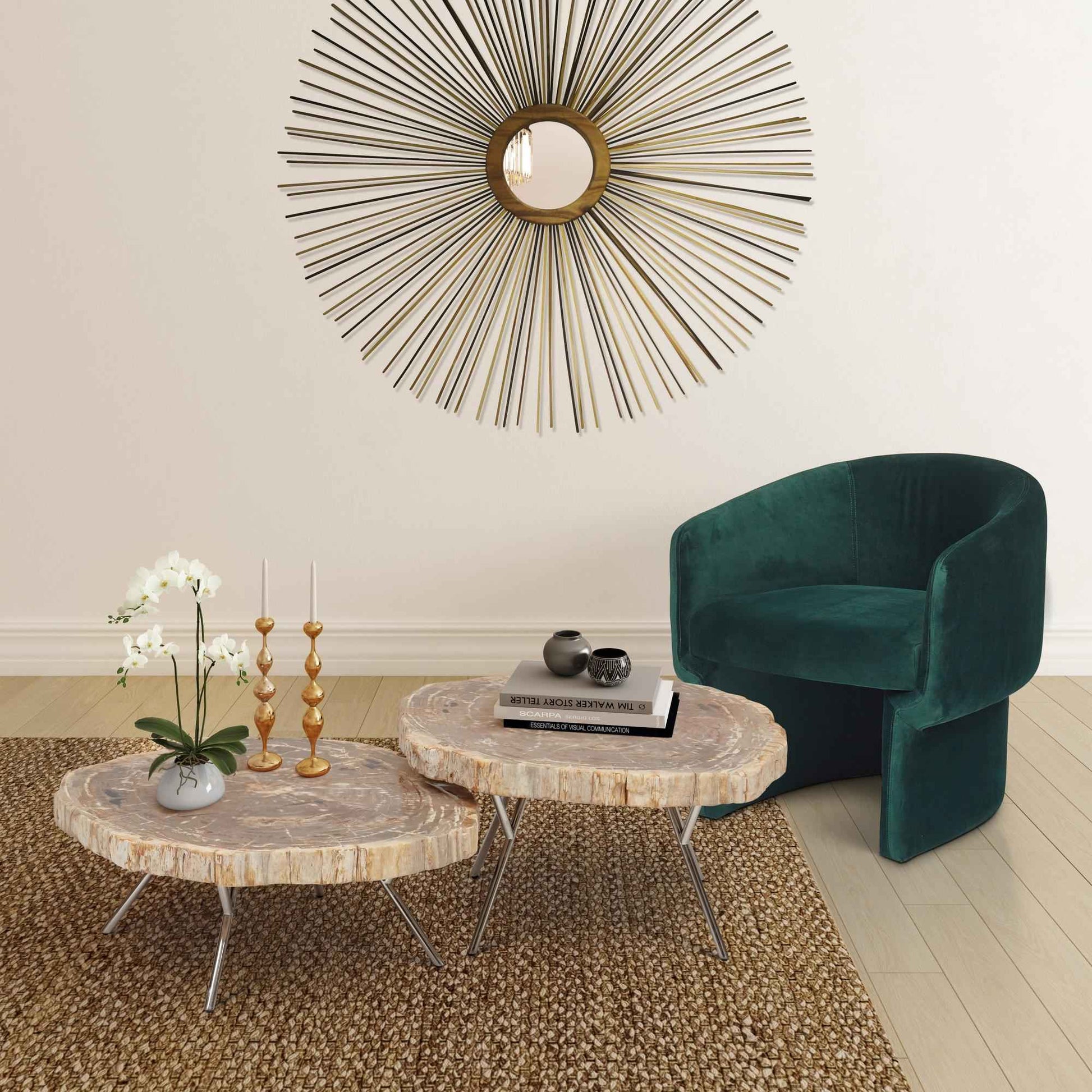 NATURALS SOLID CHAMCHA STICK FIREWORK MIRROR WITH FRAME