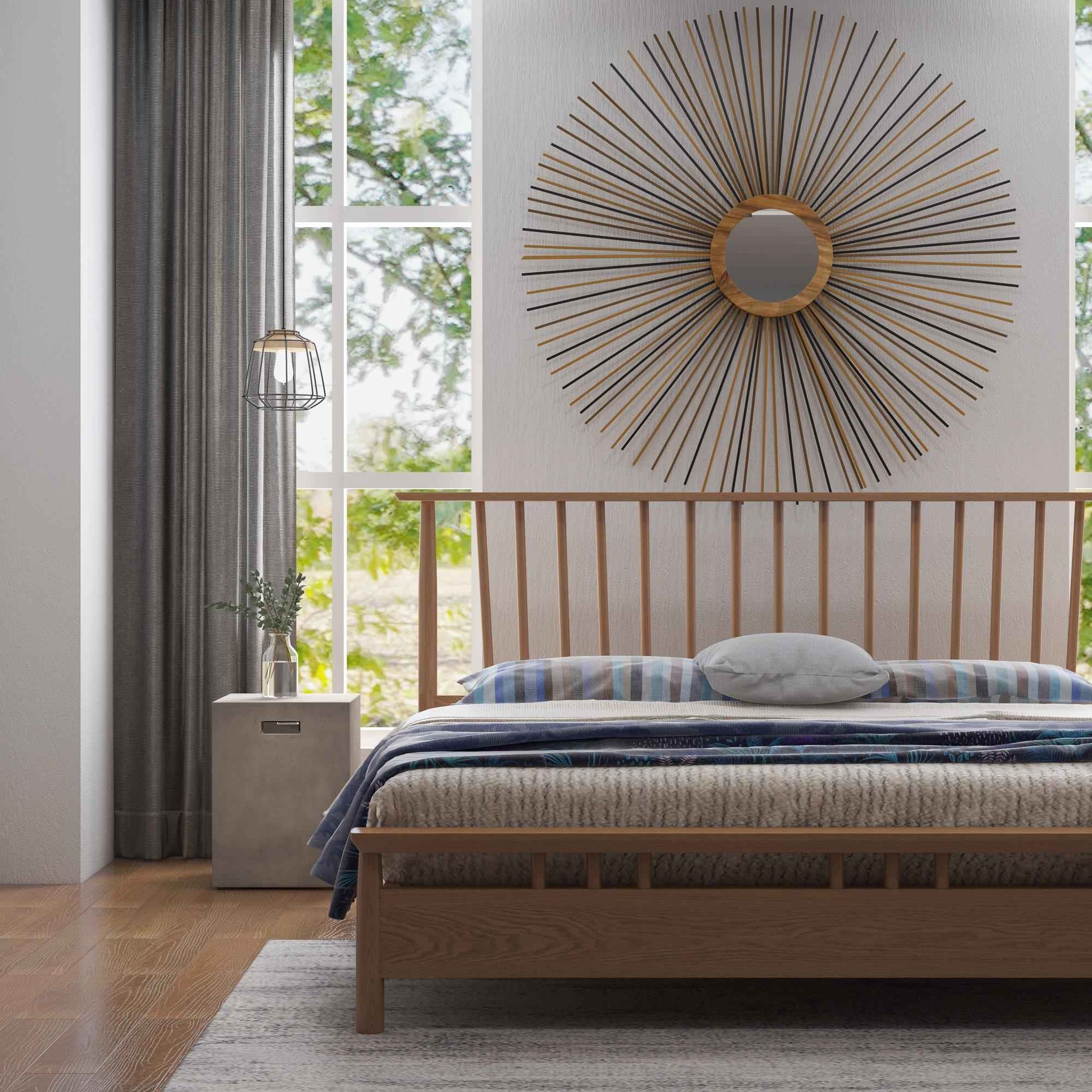 NATURALS SOLID CHAMCHA STICK FIREWORK MIRROR WITH FRAME