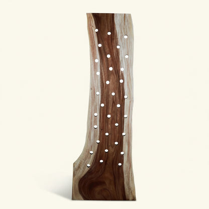 NATURALS SOLID CHAMCHA WOOD LEANING CHAMCHA WINE RACK