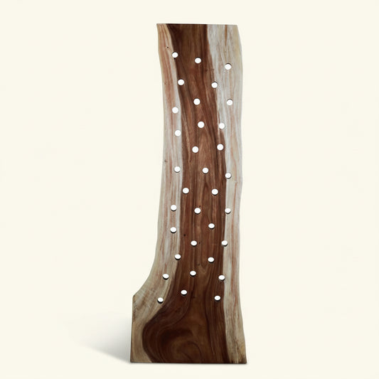 NATURALS SOLID CHAMCHA WOOD LEANING CHAMCHA WINE RACK