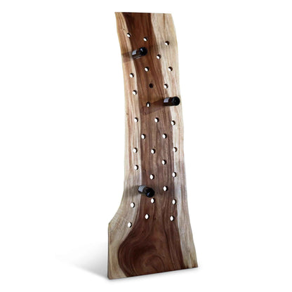 NATURALS SOLID CHAMCHA WOOD LEANING CHAMCHA WINE RACK