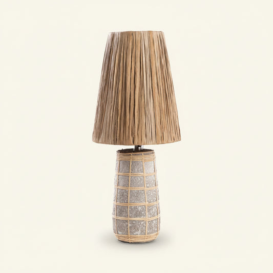 NAXOS TABLE LAMP | CONCRETE + NATURAL