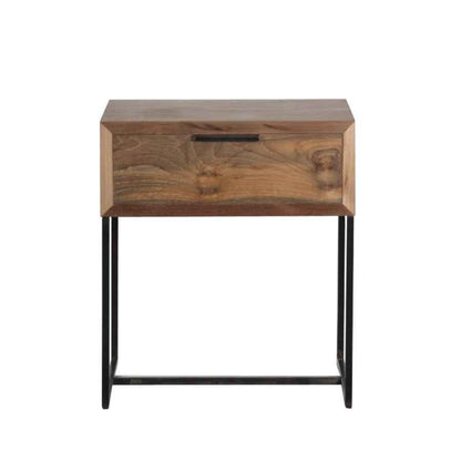 NOAH (BED)SIDE TABLE | NATURAL RECLAIMED TEAK + BLACK