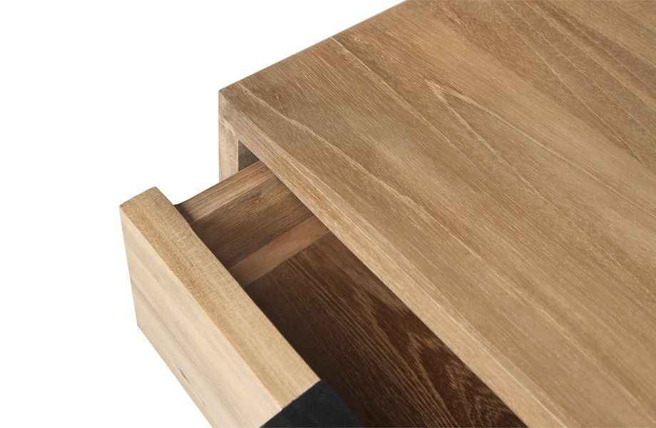 NOAH LARGE (BED)SIDE TABLE / RECYCLED TEAK + BLACK FRAME