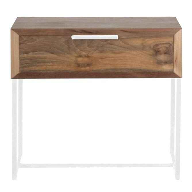 NOAH LARGE (BED)SIDE TABLE / RECYCLED TEAK + WHITE FRAME