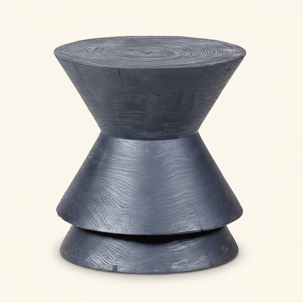 NOAH SIDE TABLE + STOOL | CHARCOAL